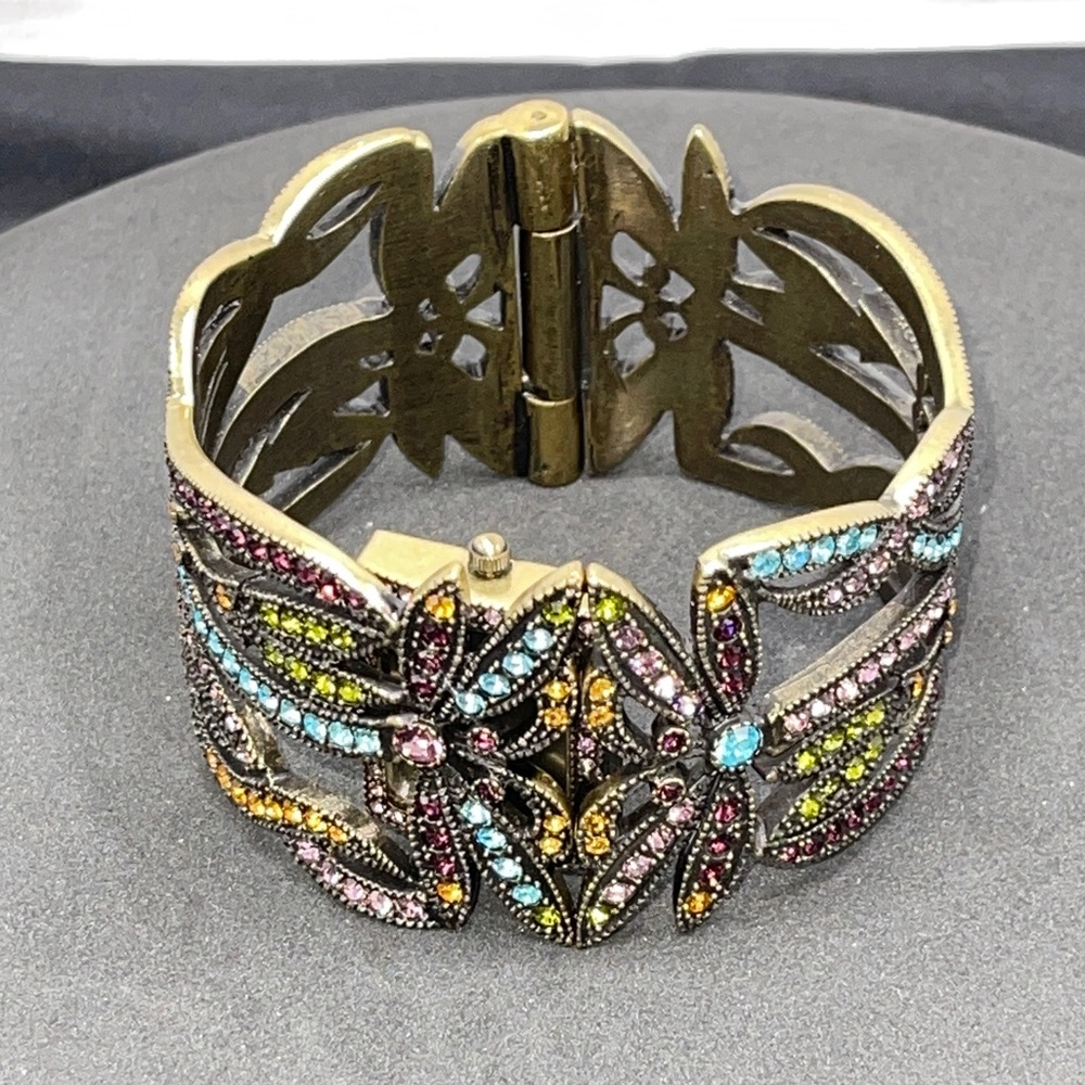 Heidi Daus Dancing Dragonfly Crystal encrusted bracelet watch